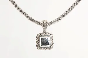 16.5" John Hardy 925 Silver Palu Hammered Pendant Wheat Necklace (74.41g.)