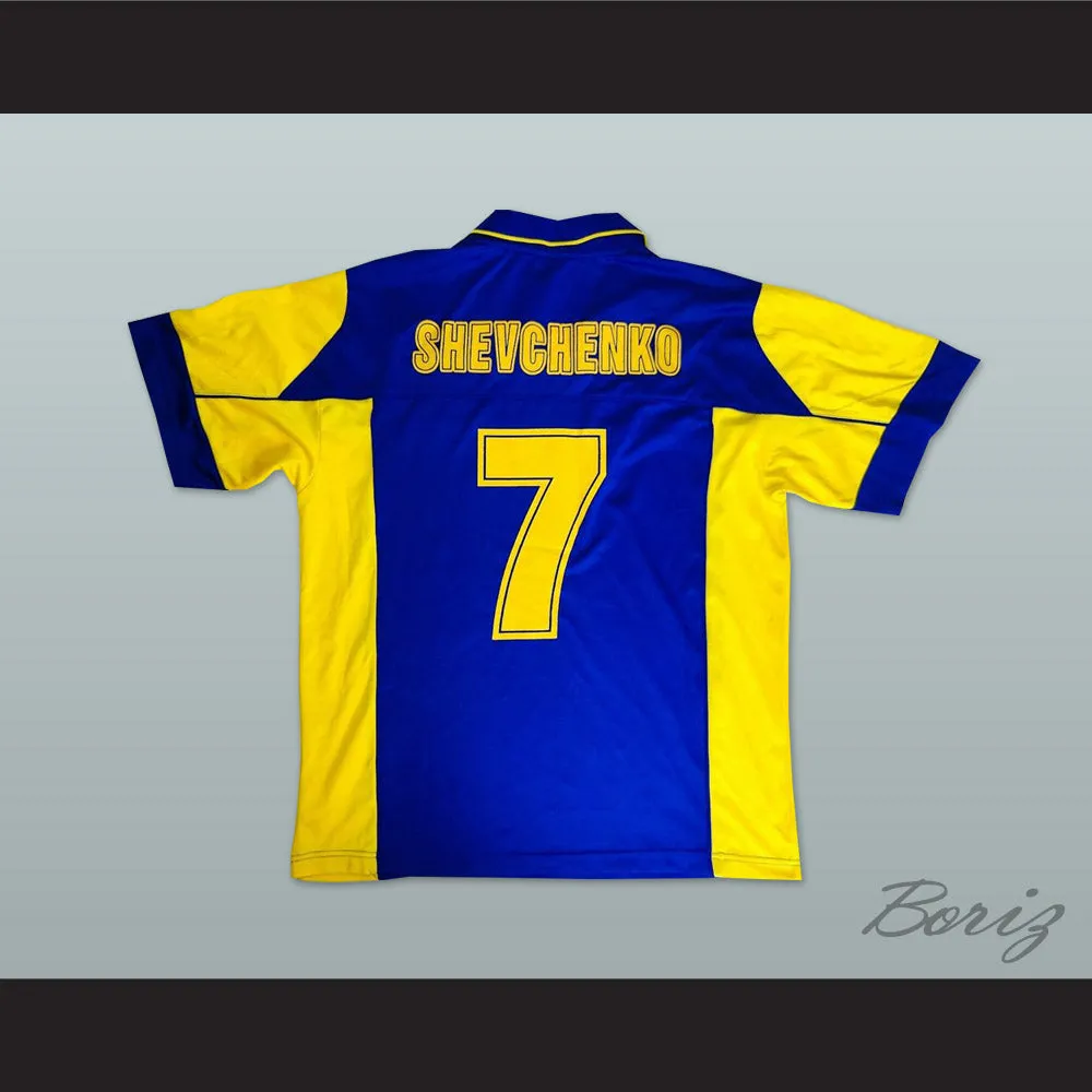 2004-2005 Style Andriy Shevchenko 7 Ukraine National Team Away Blue Soccer Jersey