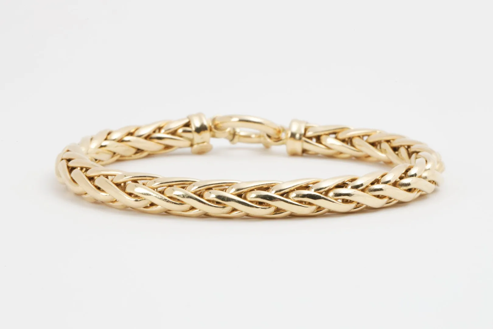 7" 18k Yellow Gold Wheat Chain Bracelet (10.50g.)