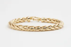 7" 18k Yellow Gold Wheat Chain Bracelet (10.50g.)