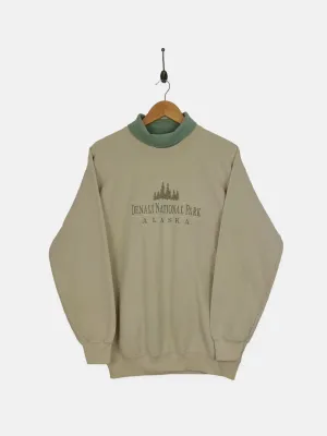 90's Denali National Park Embroidered Vintage Turtle-Neck Sweatshirt Size M