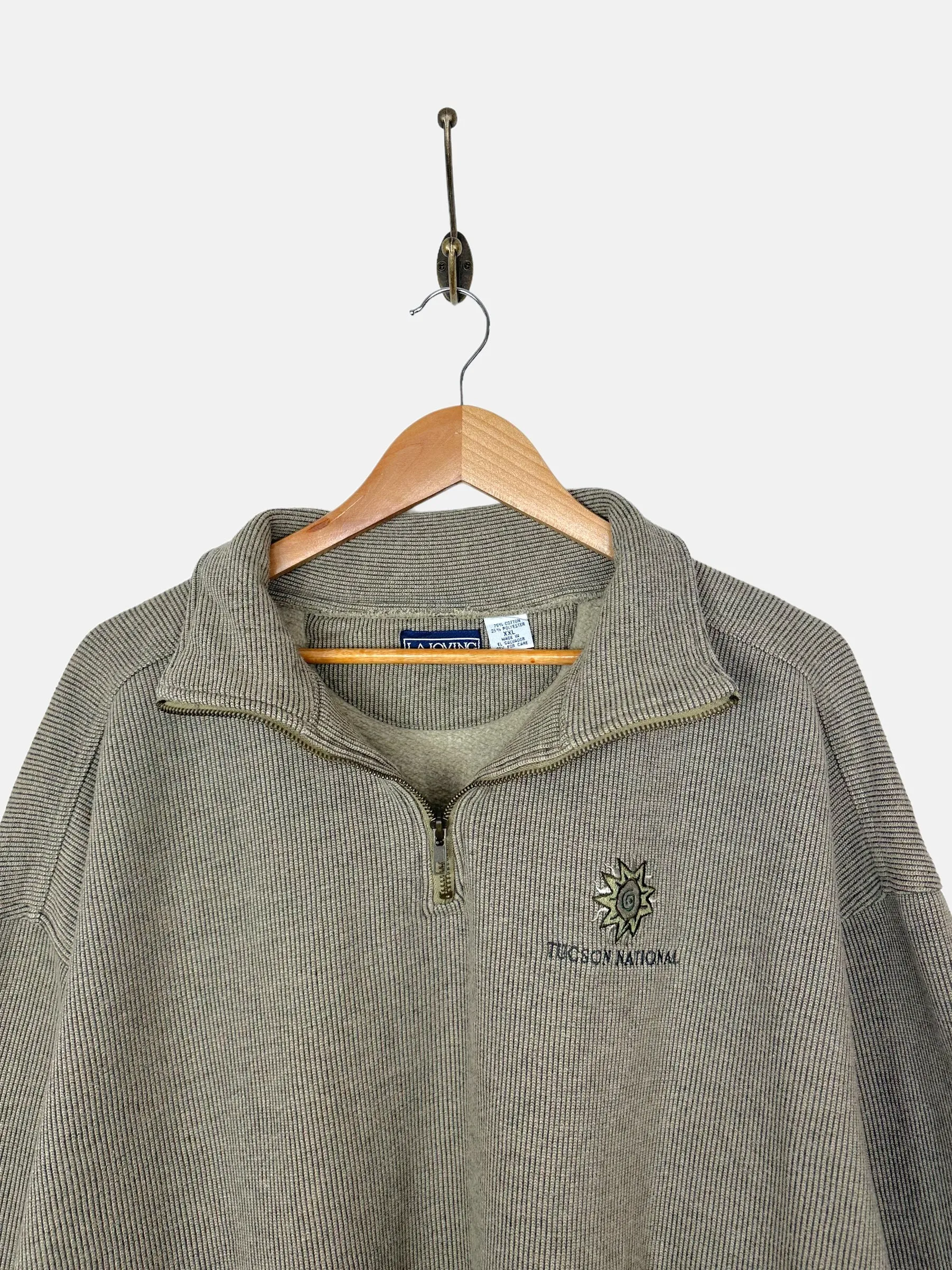 90's Tucson National Embroidered Vintage Quarterzip Sweatshirt Size L-XL