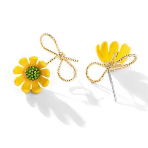 925 Silver Needle Small Daisy Earrings