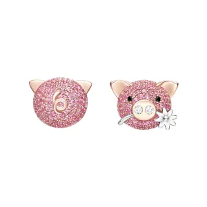 Adorable Piggy Sweet Piggy Mismatched Stud Earrings