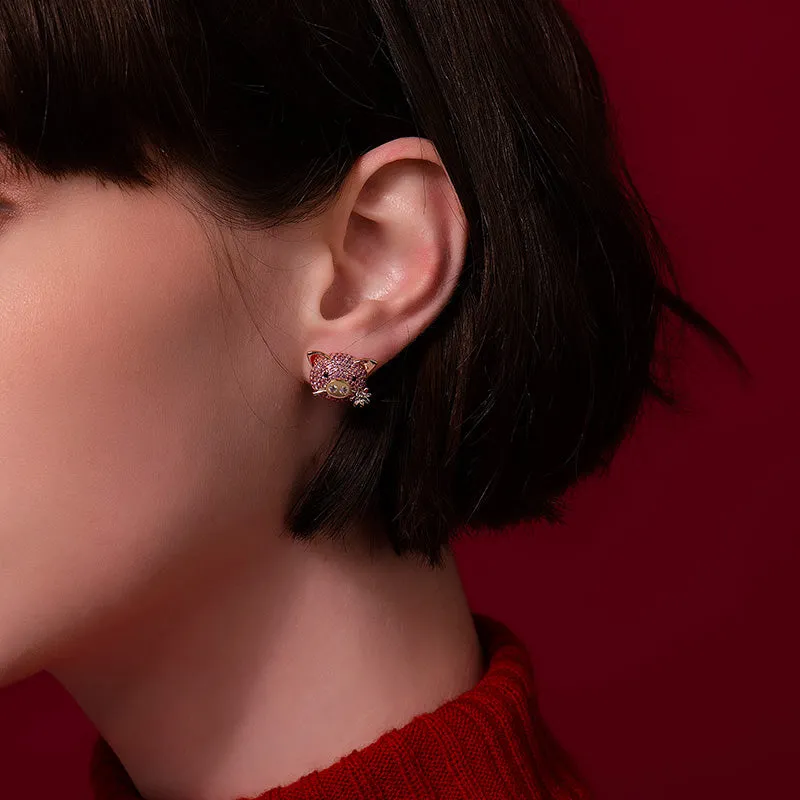 Adorable Piggy Sweet Piggy Mismatched Stud Earrings