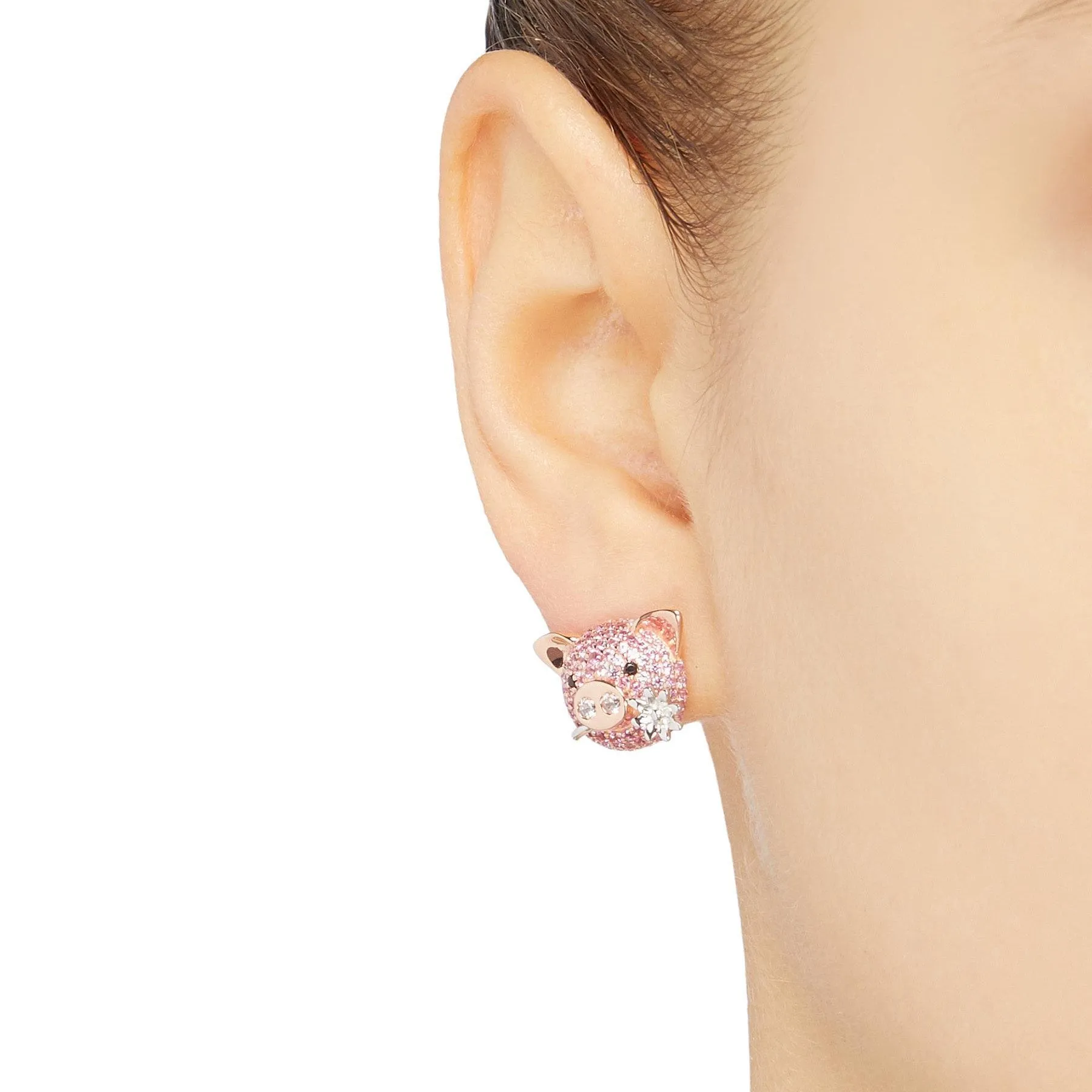 Adorable Piggy Sweet Piggy Mismatched Stud Earrings