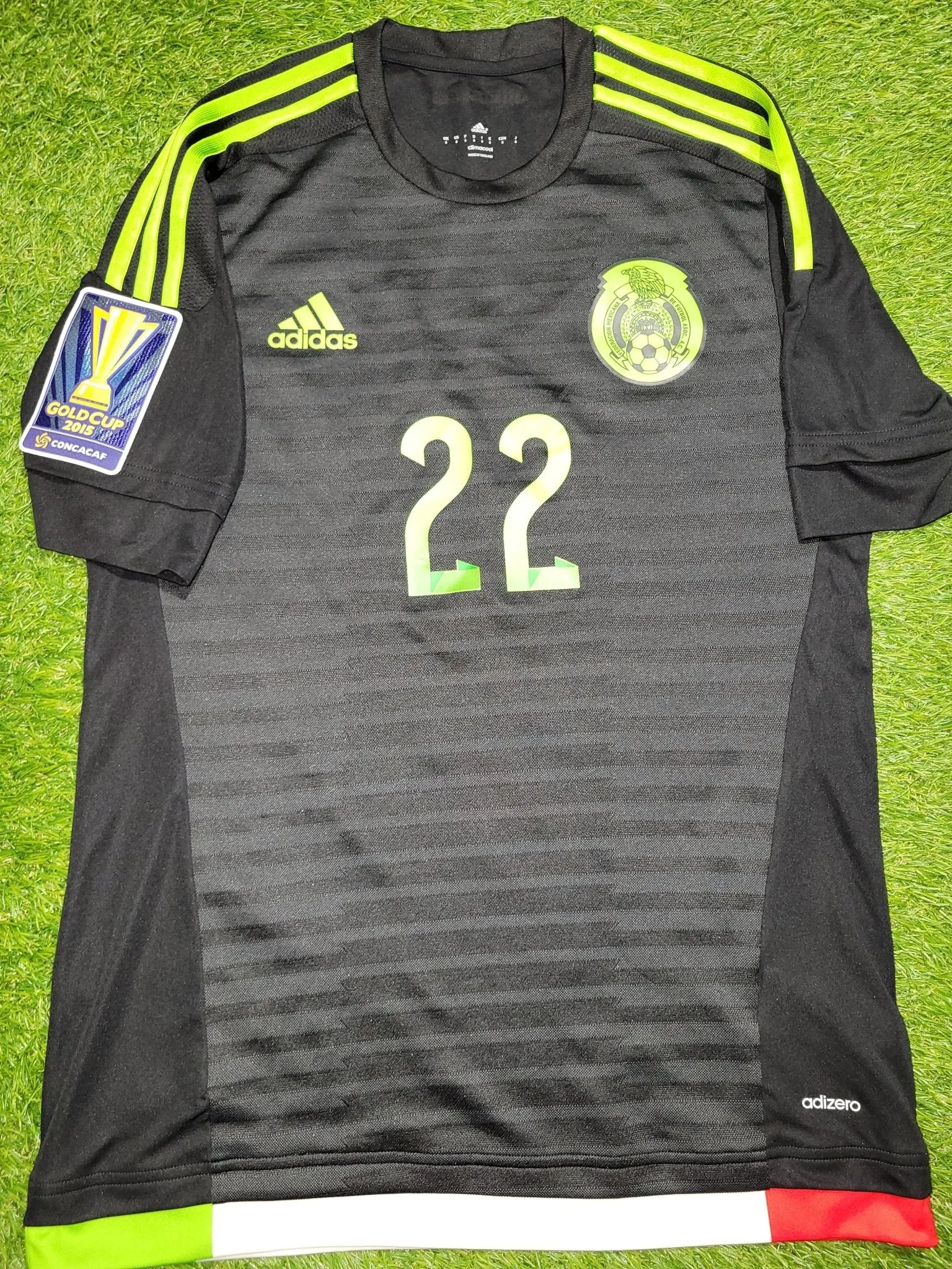 Aguilar Mexico 2015 GOLD CUP MATCH WORN Soccer Jersey Shirt M SKU# M35999