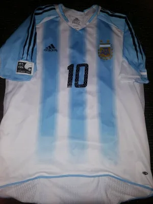 Aimar Argentina 2005 CONFEDERATIONS CUP MATCH WORN Jersey Camiseta L