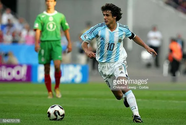 Aimar Argentina 2005 CONFEDERATIONS CUP MATCH WORN Jersey Camiseta L
