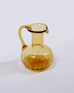 Amber blown glass pitcher