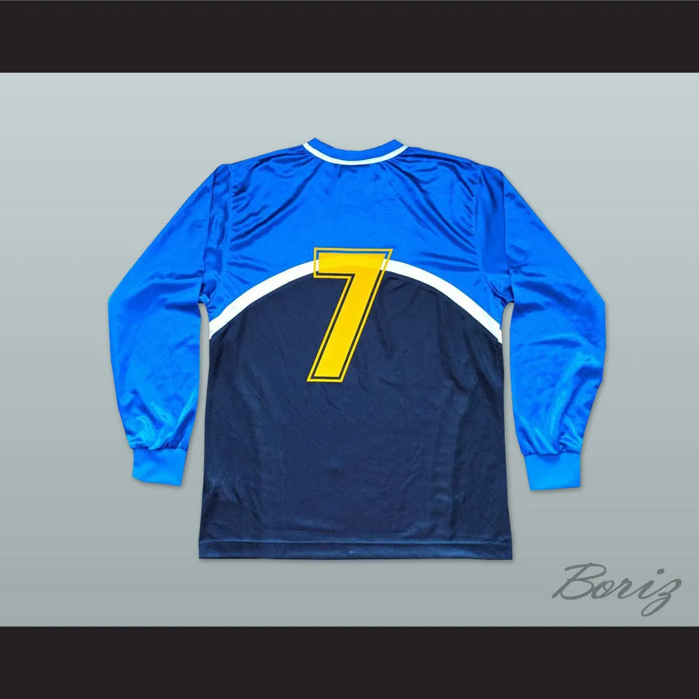 Andriy Shevchenko 7 Ukraine National Team Away Blue Long Sleeve Soccer Jersey