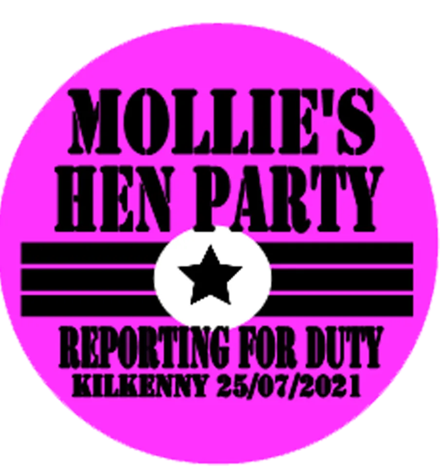 Army theme Personalised Hen Party Badge