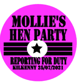 Army theme Personalised Hen Party Badge