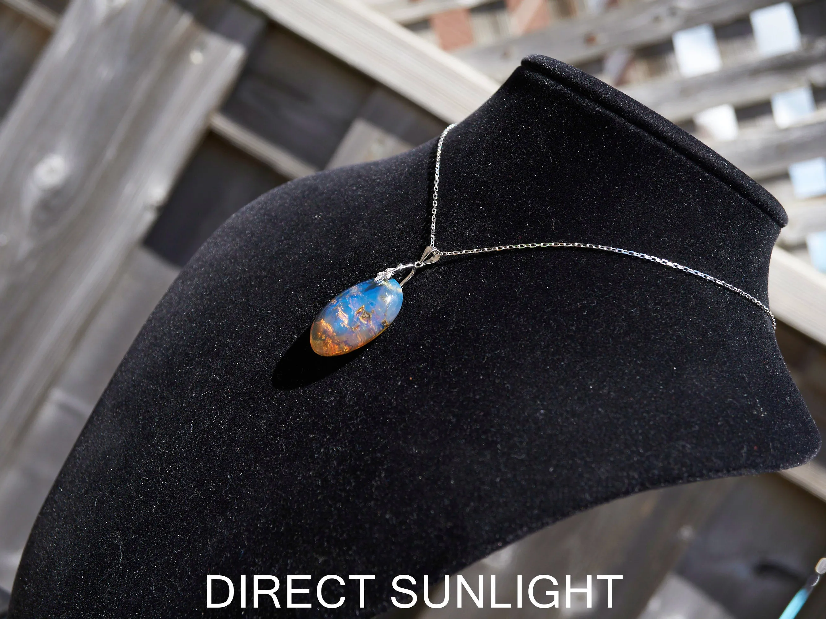 Authentic Blue Amber Dominican Pendant with Bail in 925 Sterling Silver