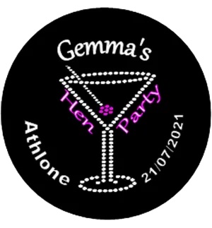 Black and Bling personalised Hen Party Badge