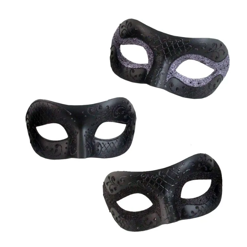 Black Mask w/Giltter Decor