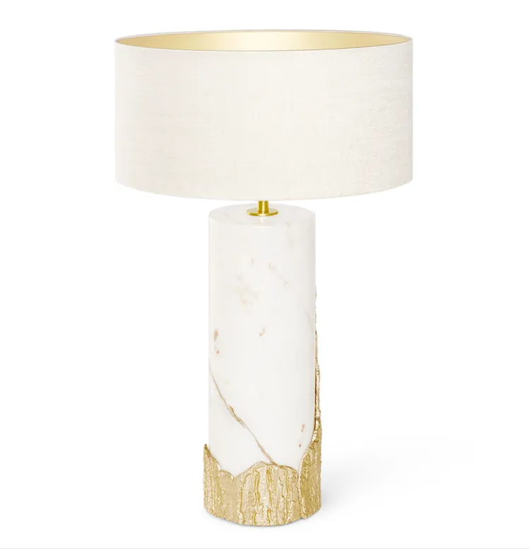 Brass Amber Table Lamp