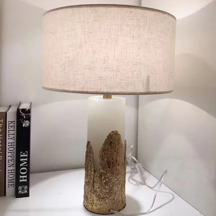 Brass Amber Table Lamp