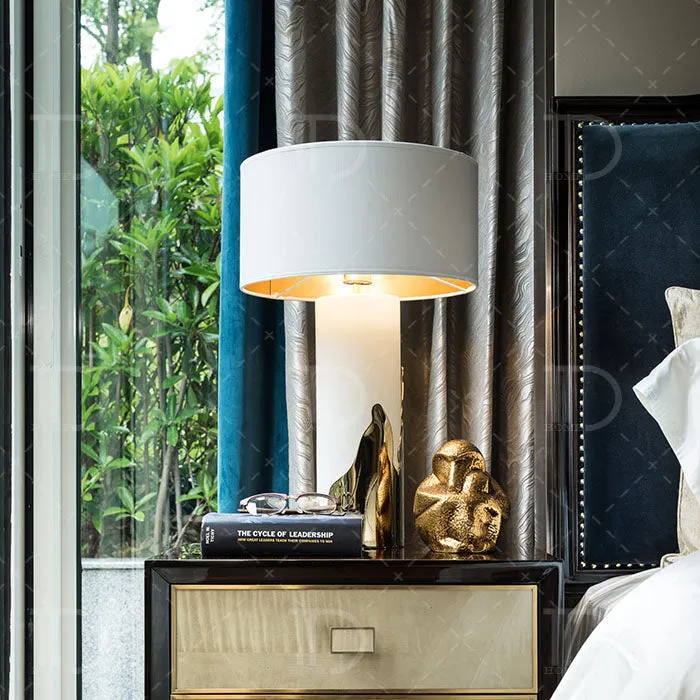 Brass Amber Table Lamp
