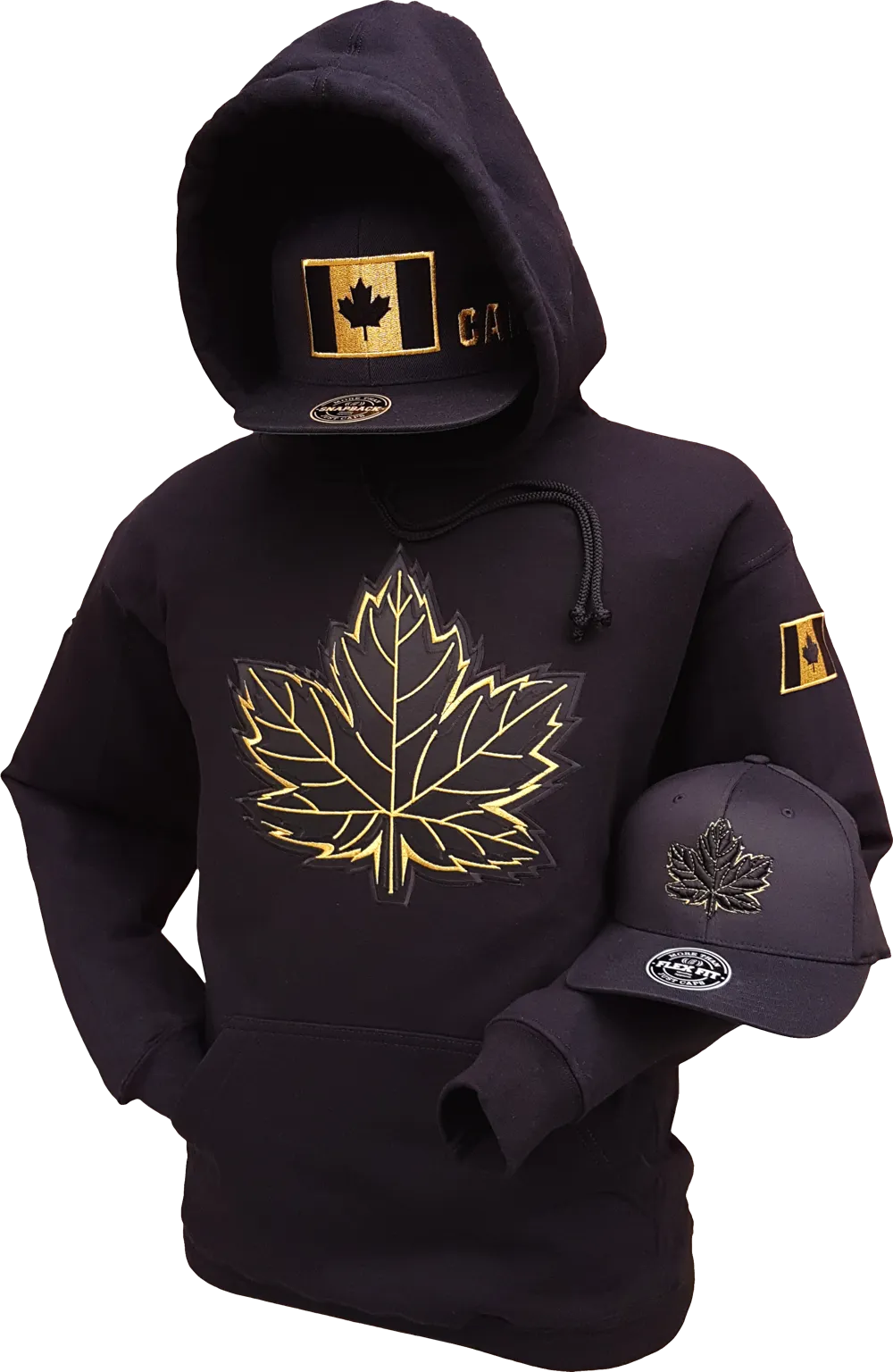 Canada Hoodie Mighty Maple Black Metallic Gold