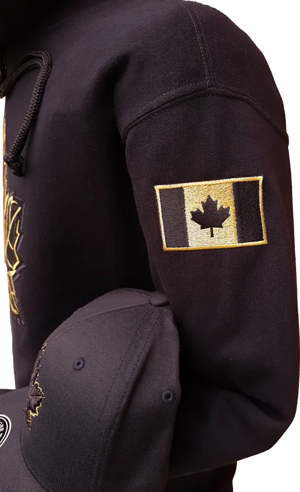 Canada Hoodie Mighty Maple Black Metallic Gold