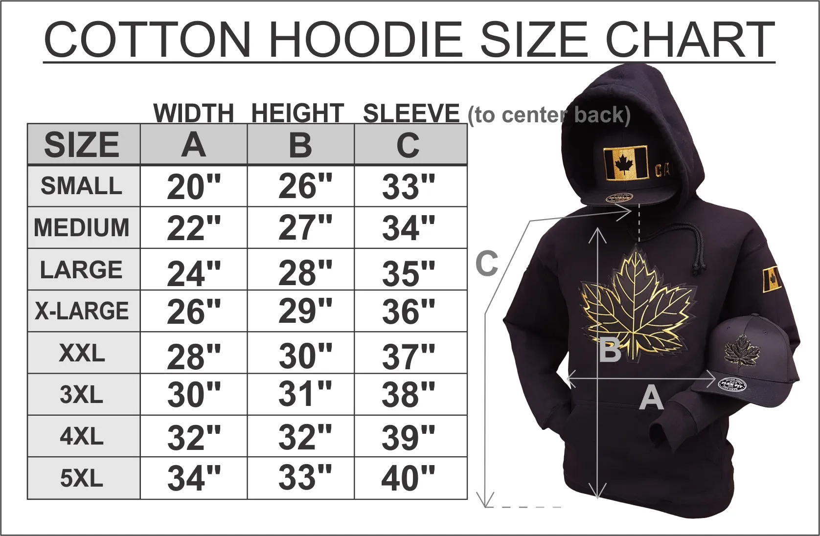 Canada Hoodie Mighty Maple Black Metallic Gold