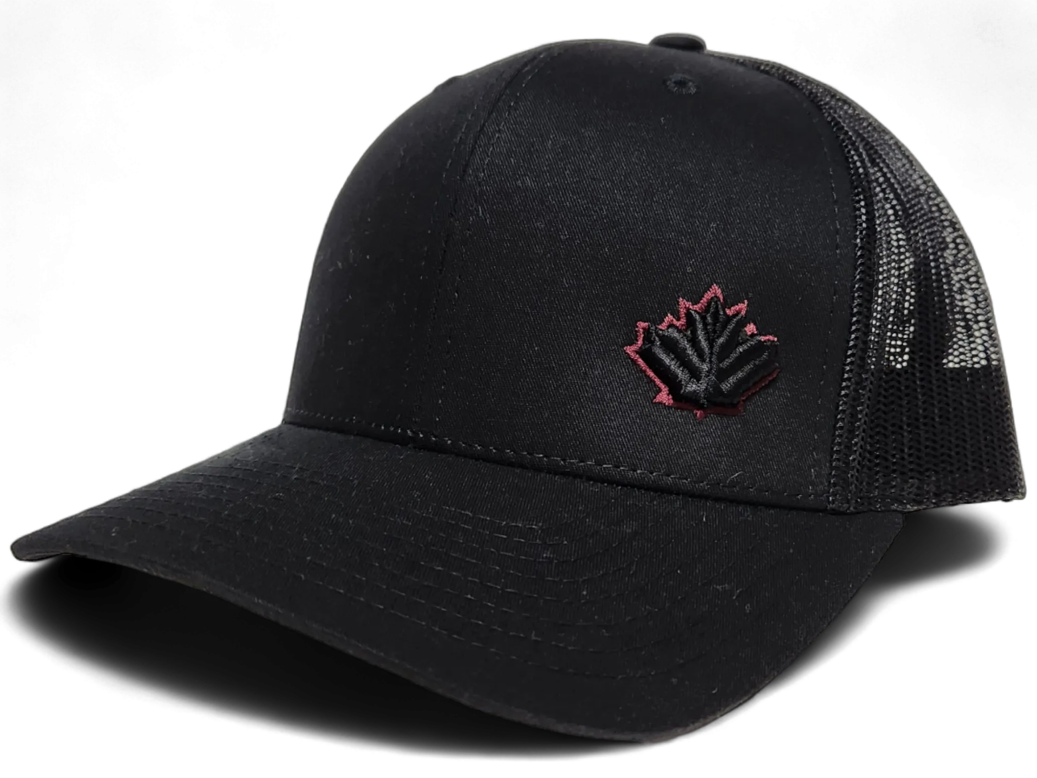 Canada Trucker Cap Black Maroon