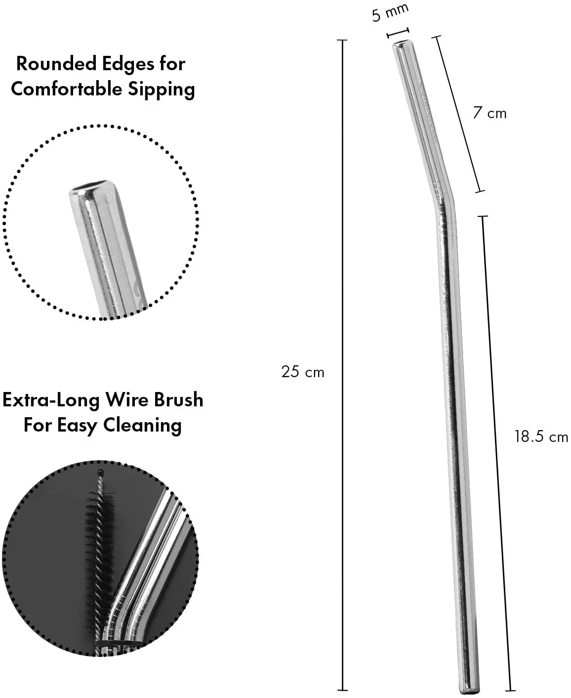 Corkcicle Stainless Steel Tumbler Straw 2pk
