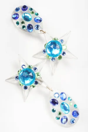 Crystal Star Drop Earrings