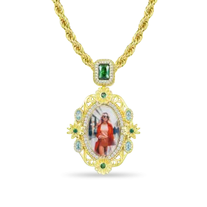 Custom 40MM Daisy Photo Frame Pendant