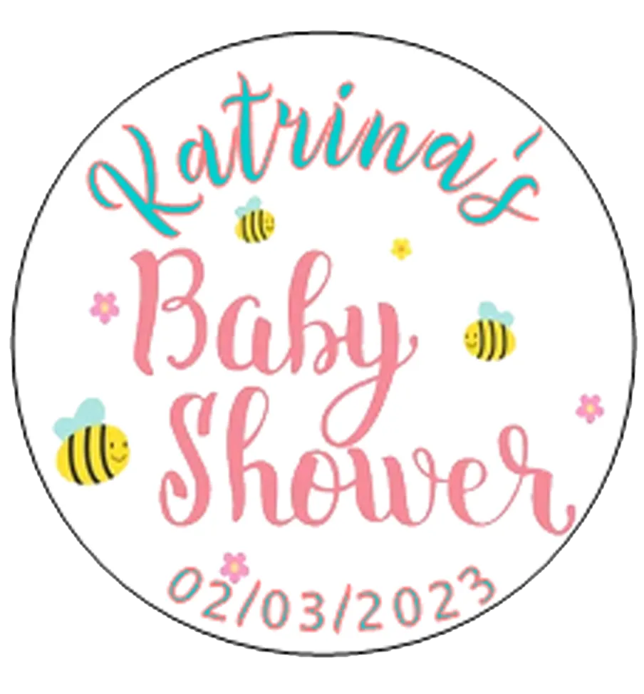Cute Personalised Baby Shower Badge