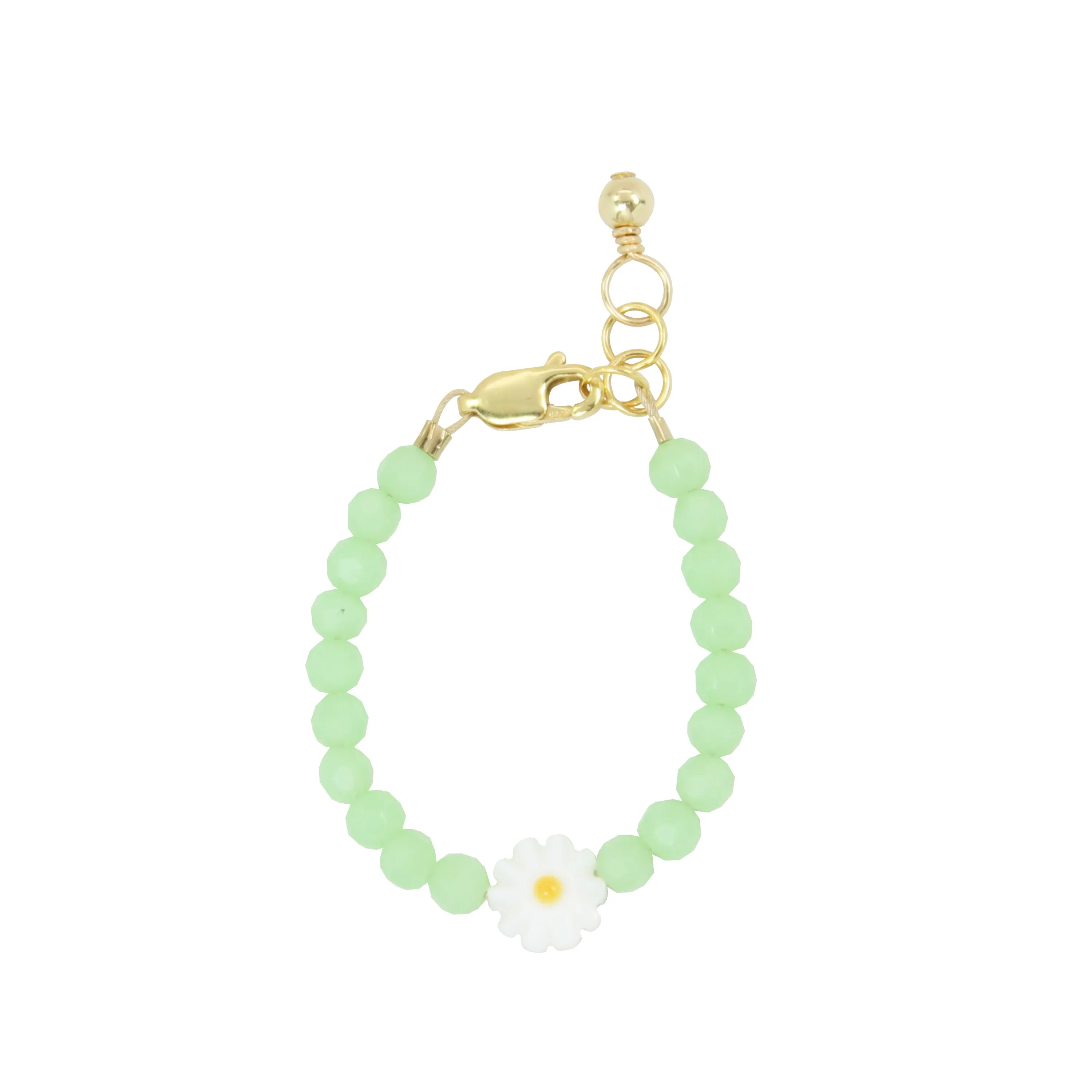 Daisy Baby Bracelet (Aloe 4MM Beads)