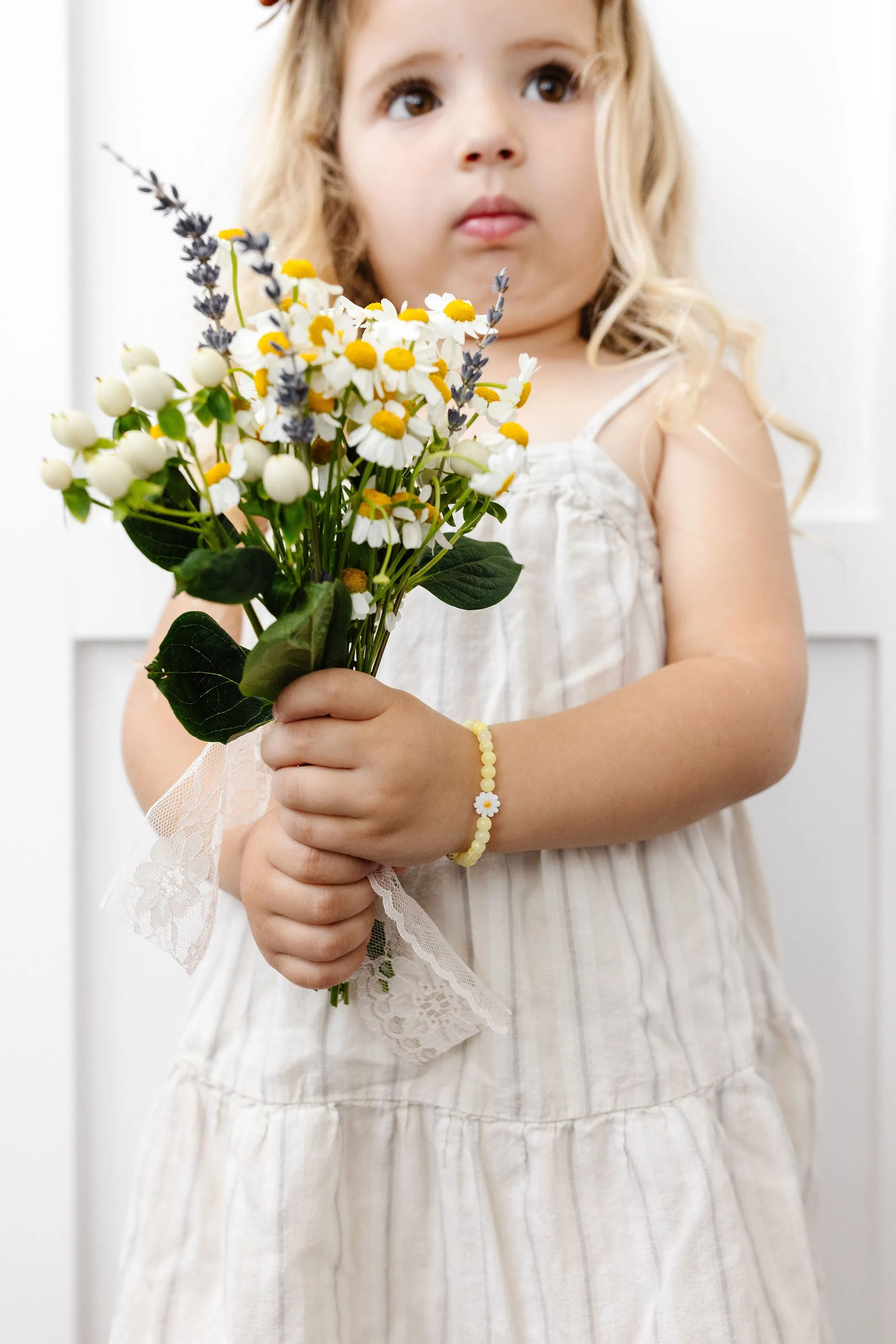 Daisy Baby Bracelet (Daffodil 4MM Beads)