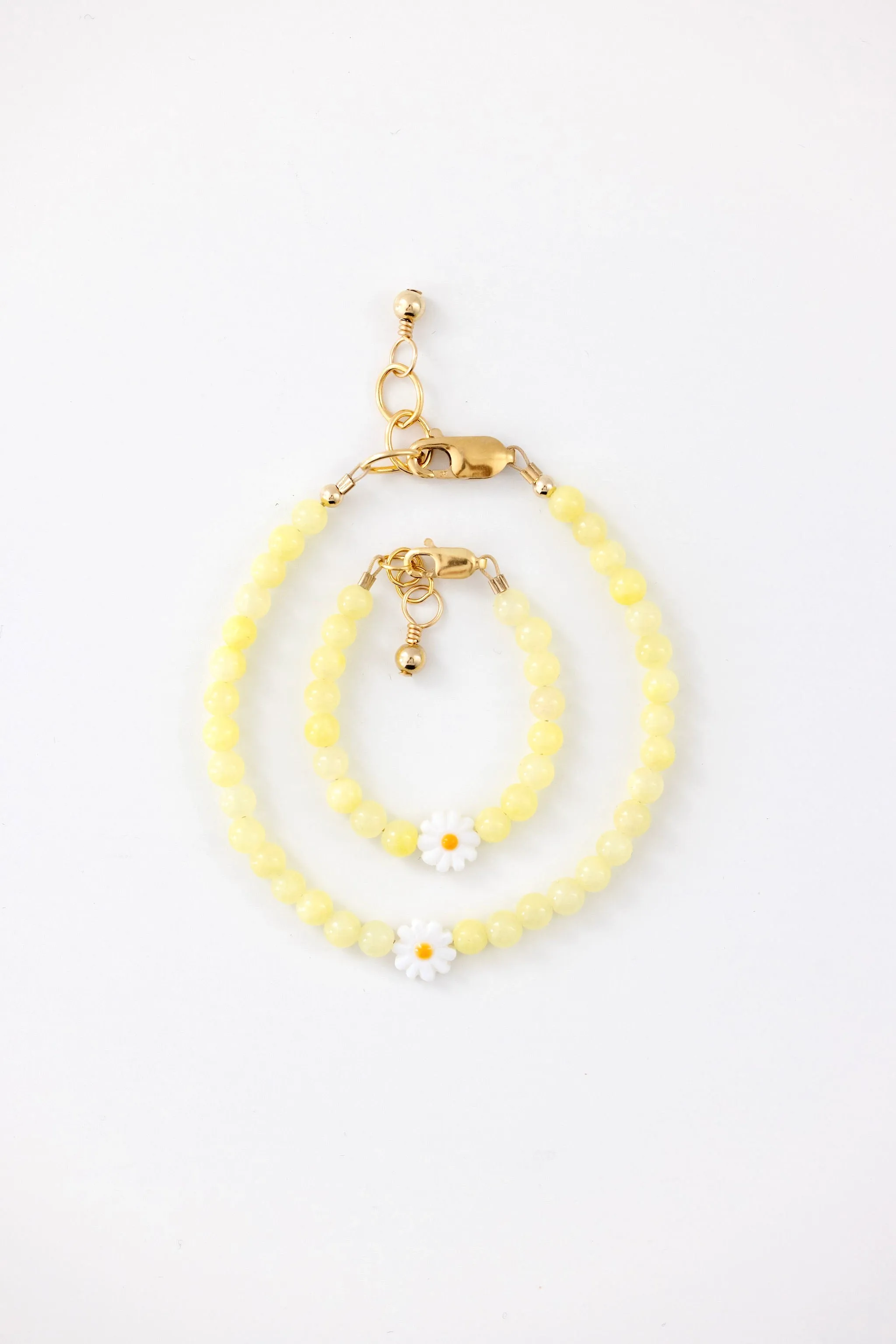 Daisy Baby Bracelet (Daffodil 4MM Beads)
