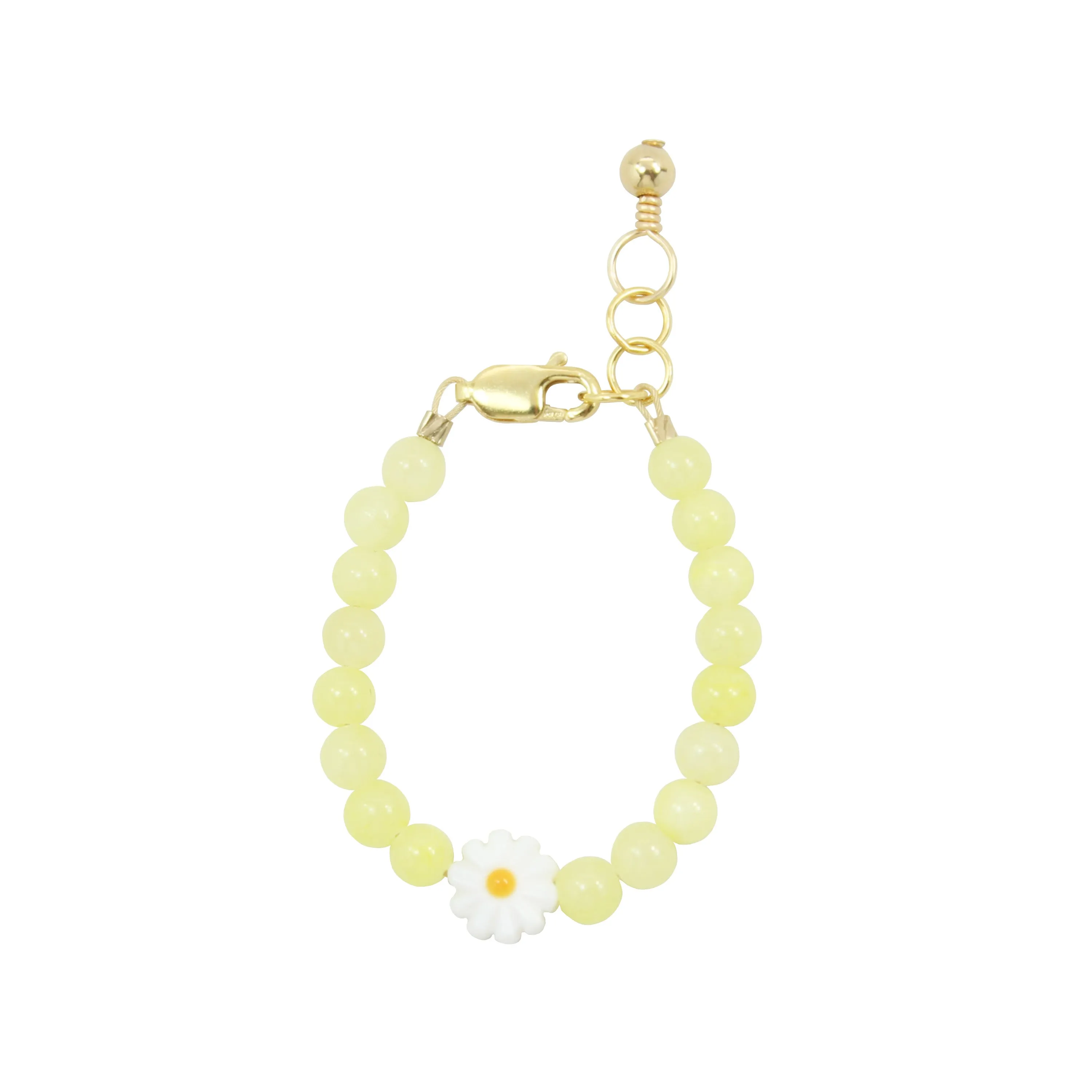 Daisy Baby Bracelet (Daffodil 4MM Beads)