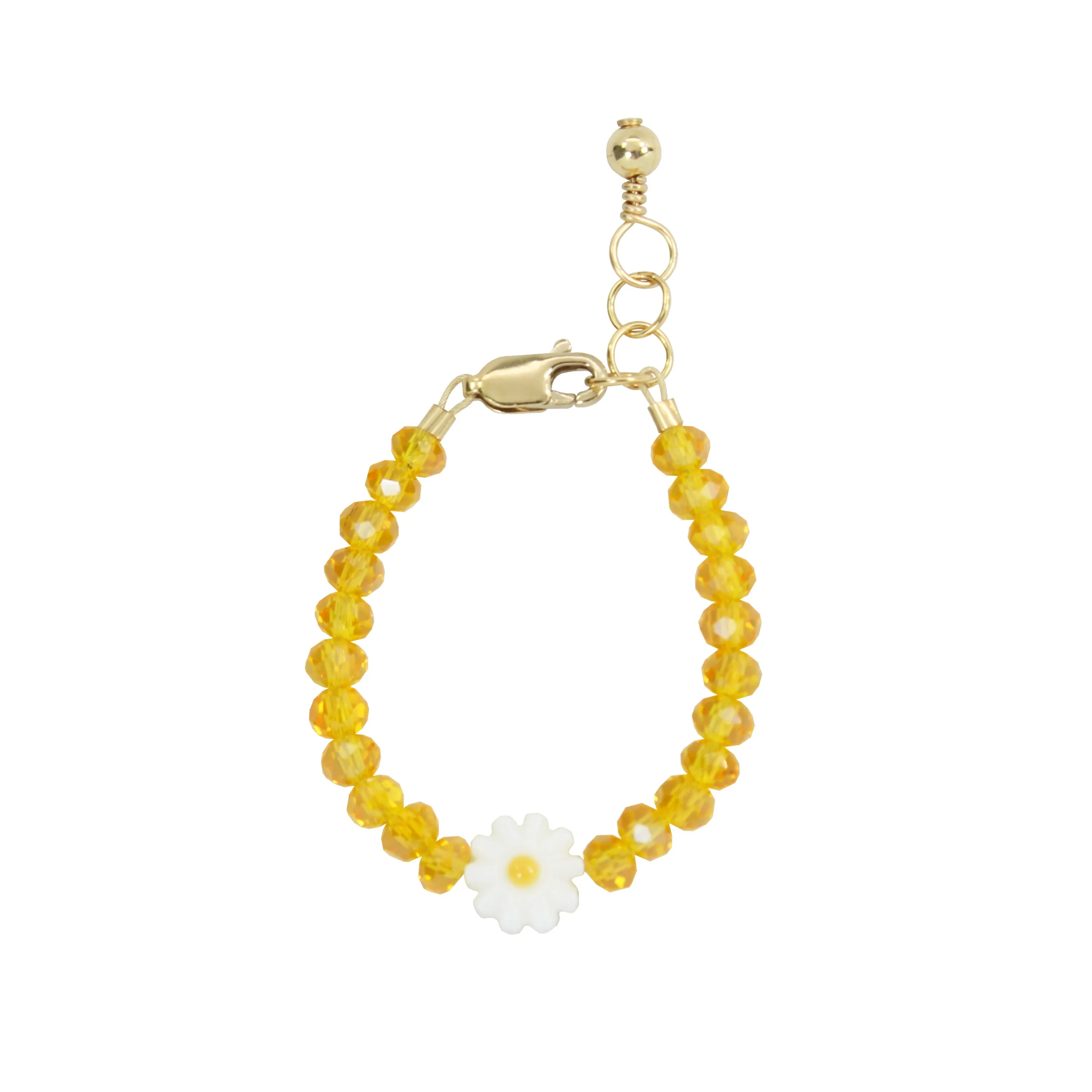 Daisy Baby Bracelet (Goldenrod 4MM Beads)