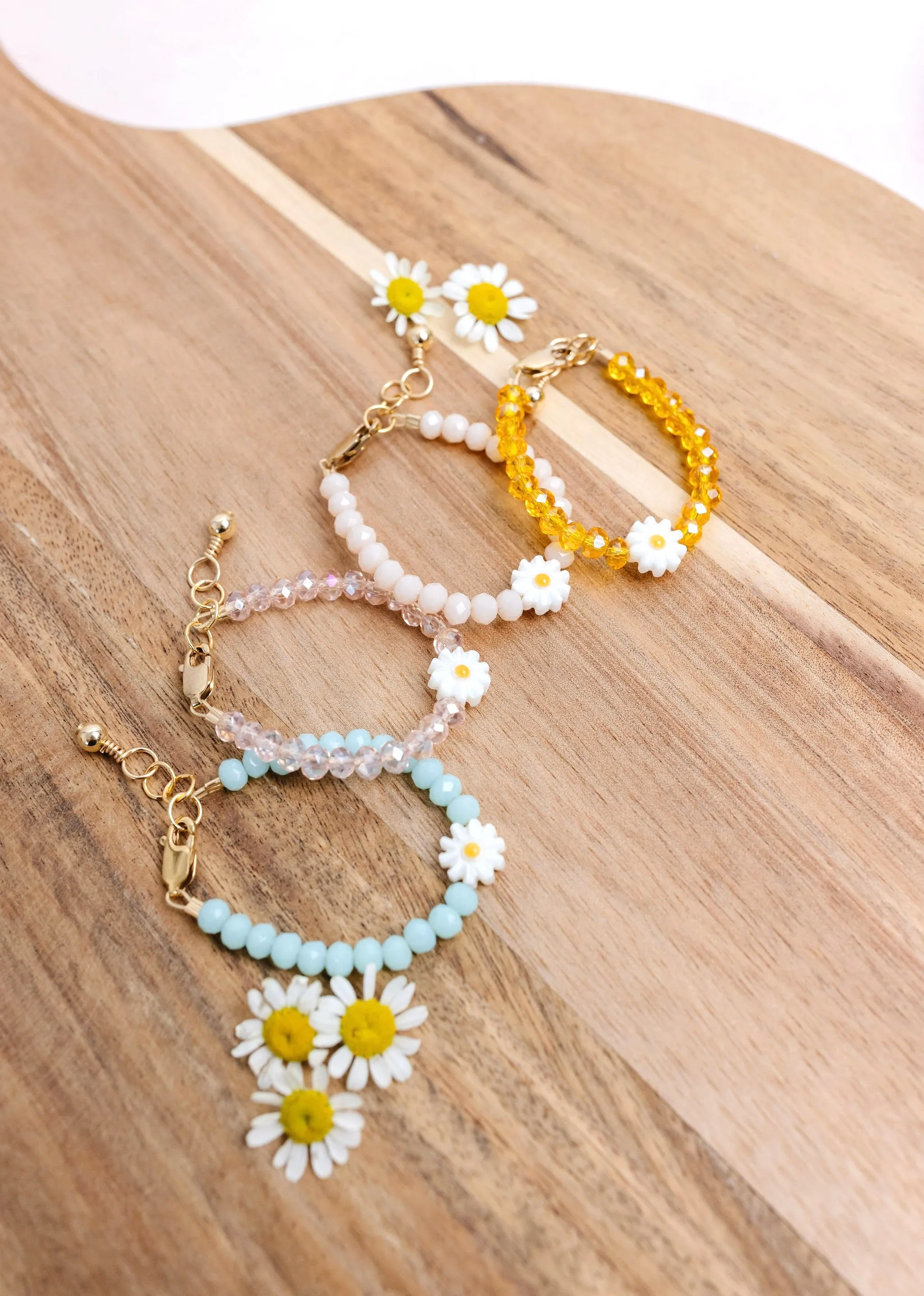 Daisy Baby Bracelet (Goldenrod 4MM Beads)