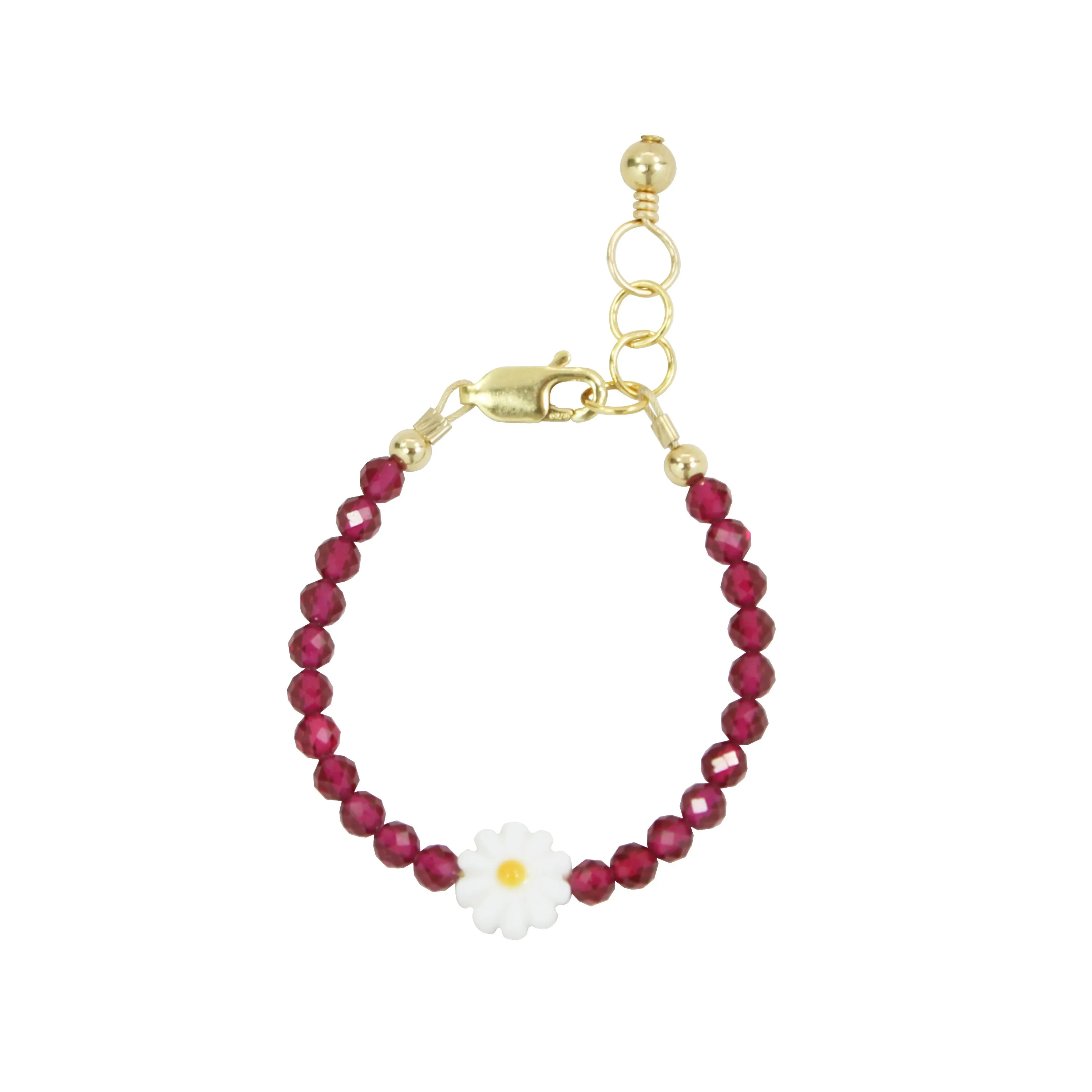 Daisy Baby Bracelet (Viva Magenta 3MM Beads)