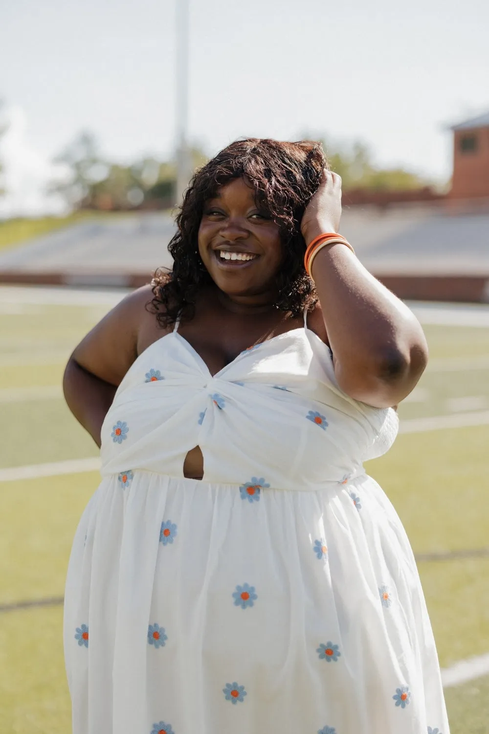 Daisy Embroidered Cut Out Dress (S-3XL)