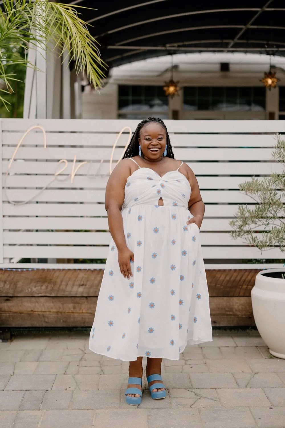 Daisy Embroidered Cut Out Dress (S-3XL)
