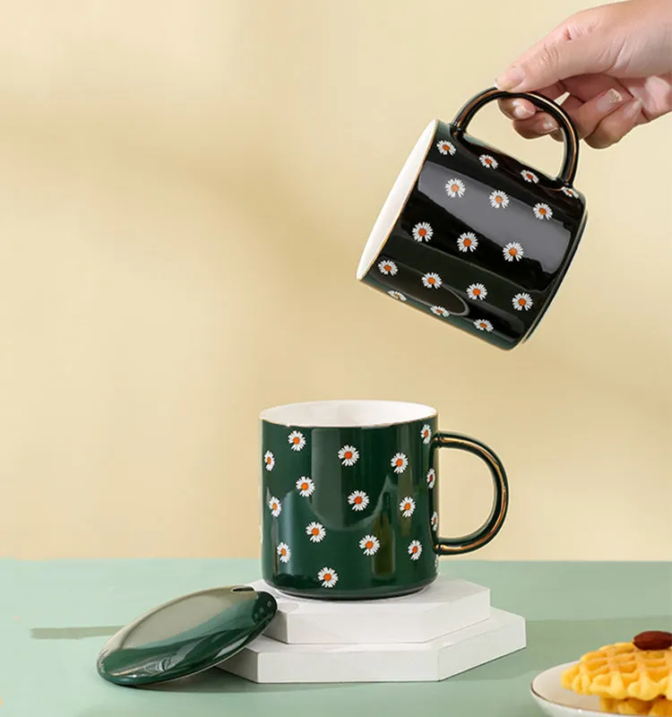 Daisy Mug - Lid and Spoon- 13 fl oz