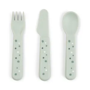 DONE BY DEER Foodie Cutlery Set Happy Dots - Green