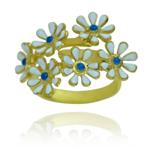 Enamel Daisy Ring