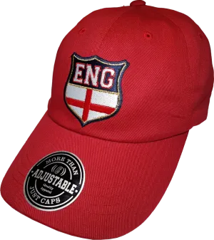 England Shield Cap Adjustable Dad Hat Red