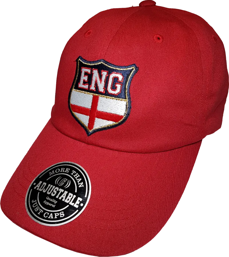 England Shield Cap Adjustable Dad Hat Red