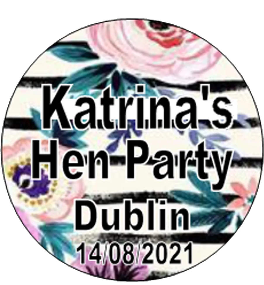 Floral Design Personalised Hen Party Badge
