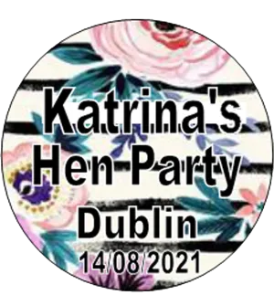Floral Design Personalised Hen Party Badge