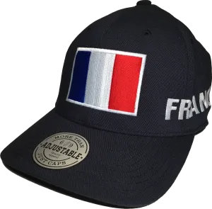 France Big Flag Cap Adjustable Navy Blue