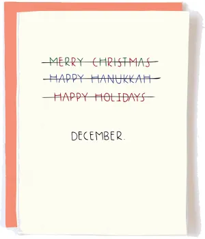 Funny Merry Christmas Happy Holidays & Hanukkah Card