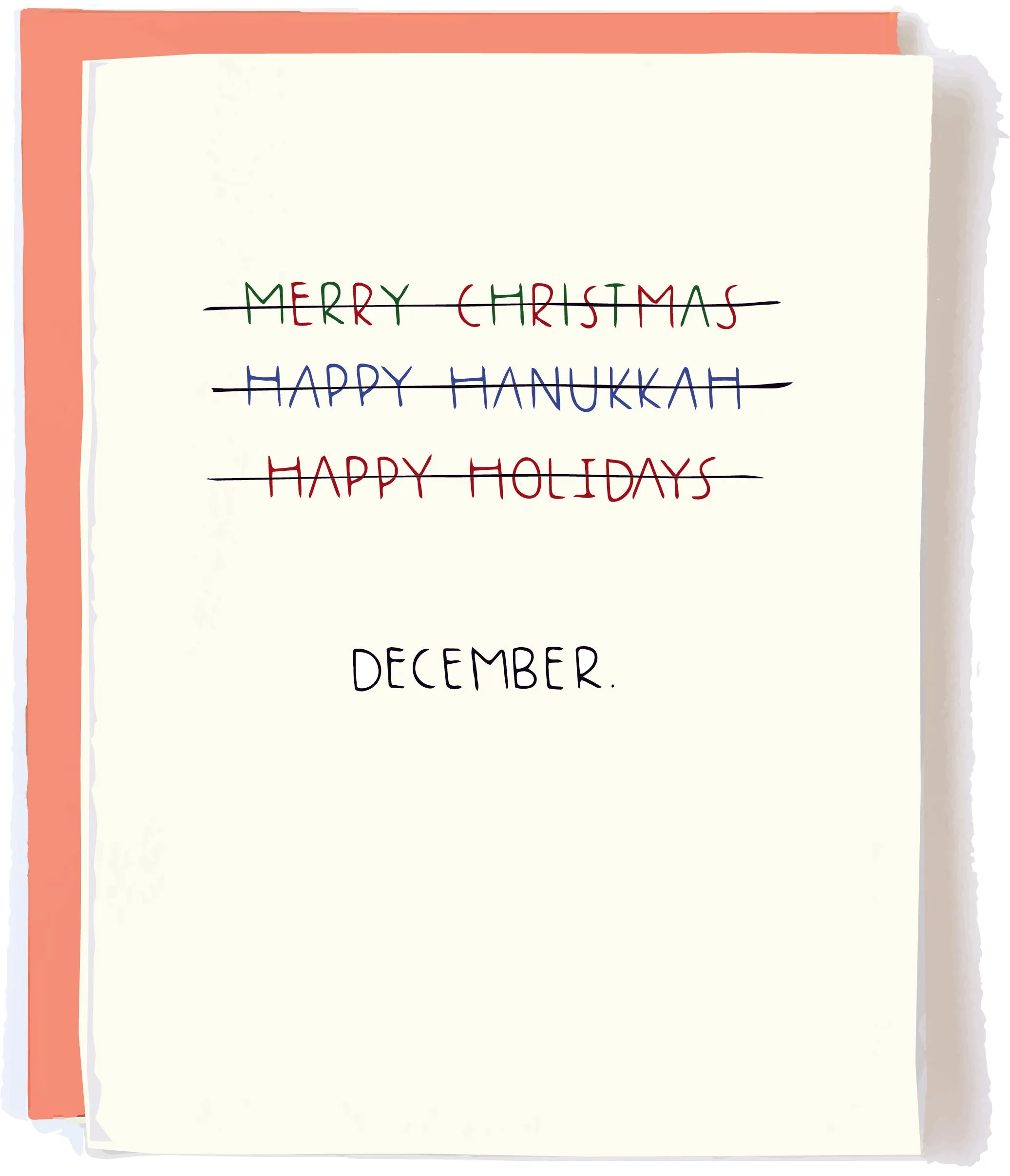 Funny Merry Christmas Happy Holidays & Hanukkah Card